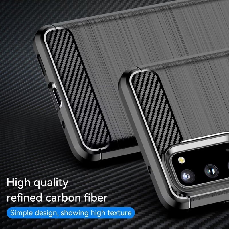 Aikcks for Samsung Galaxy S20+Plus Phone case, Shockproof, Scratch Resistant Carbon Fiber Jacket, Soft TPU, for Galaxy S20+Plus case (Black,) - Image 3